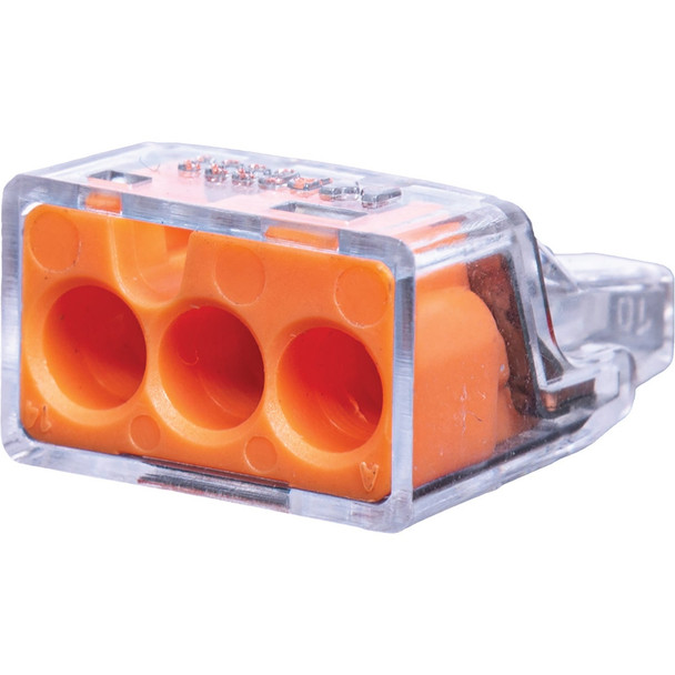 Gardner Bender Orange 3-Port PushGard Push-in Wire Connector (100-Pack) 10-PC3