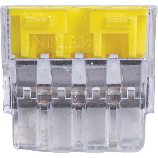 Gardner Bender Yellow 4-Port PushGard Push-in Wire Connector (100-Pack) 10-PC4