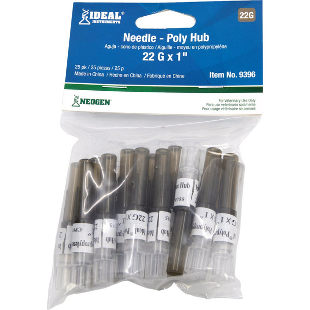 Ideal Instruments 22G x 1 Poly Hub Disposable Needle (25-Pack) 9396
