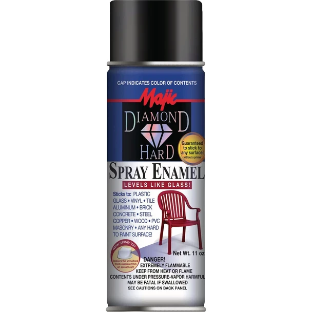 Majic Diamond Hard Aerosol Spray Enamel, Satin Black, 12 Oz. 8-21521-8