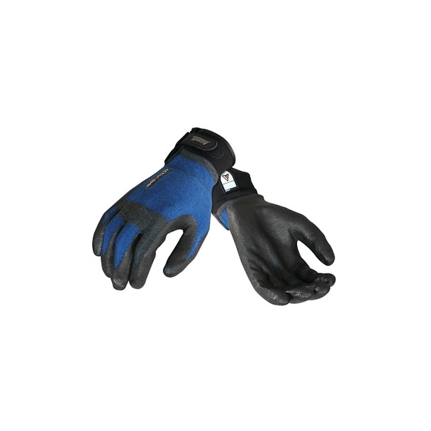 97-002 Nitrile-Coated Gloves, Large, Black/Blue