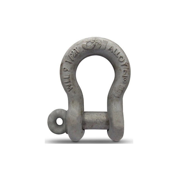 Screw Pin Anchor Shackles, 5/16 in Bail Size, 1 Ton, Galvanized