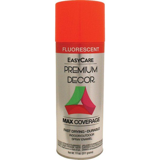 EasyCare Premium Decor 11 Oz. Fluorescent Spray Paint, Blazing Orange PDFL1-AER