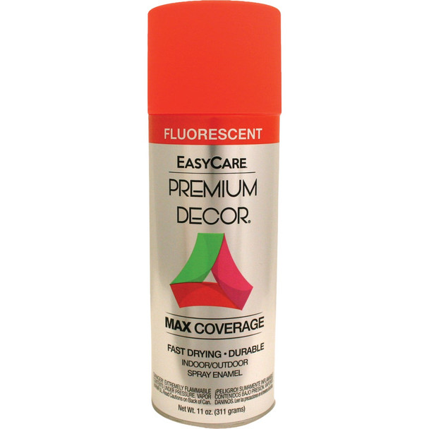 EasyCare Premium Decor 11 Oz. Fluorescent Spray Paint, Red Orange PDFL6-AER