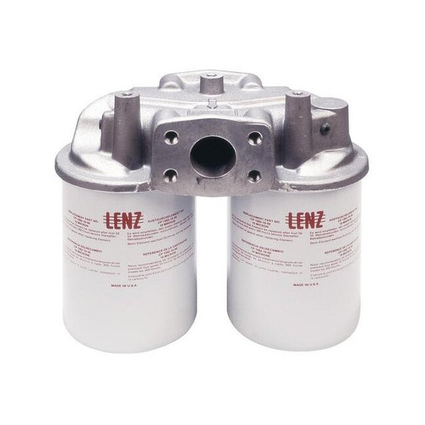 Lenz Filter Assembly Spin-On,Double 100 Gpm,1 1/2" NPTf Ports,221045 221045