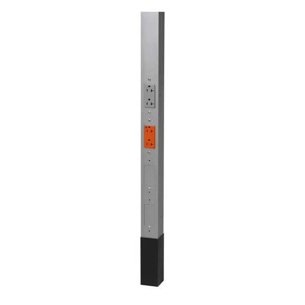 Alum Service Pole,Gray,10 ft. 2"L,2.13"W