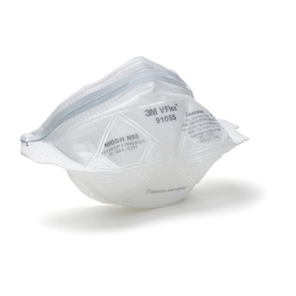 7000030028 3M™ VFlex™ 9105S, Disposable Respirator, Small, N95, White, Stapled