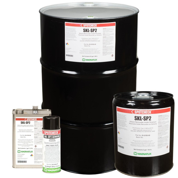 01-5155-40 Magnaflux SKL-SP2 Spotcheck® Penetrant, Type 2, 5 gal, Pail, Dark Red