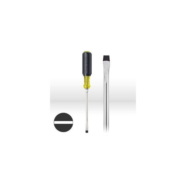 6024 Klein Tools Screwdriver,Round Shank,1/4"Keystone tip,Size 4"Shank,8-11/32"
