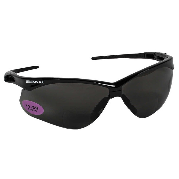 22516 KleenGuard Nemesis V60 Readers Safety Glasses, RX +1.5, Black Frame, Smoke Hardcoated Lens