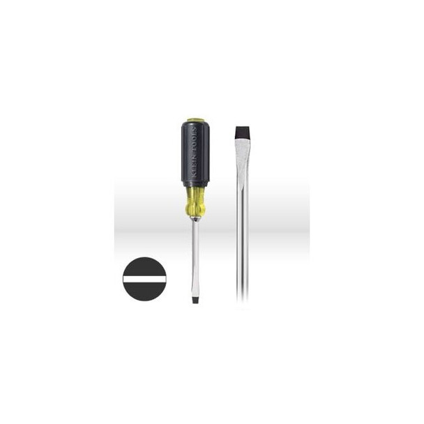6004 Klein Tools Screwdriver,Square Shank,1/4"Keystone tip,Size 4"Shank,8-11/32"