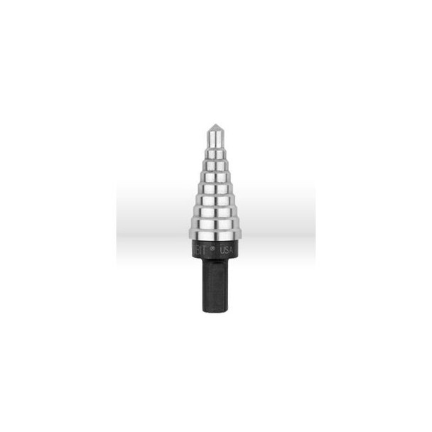 10233 Irwin Unibit Step Drill Bit Set,9 Hole S (1/4"-3/4"),1/8'',Shank3/8"