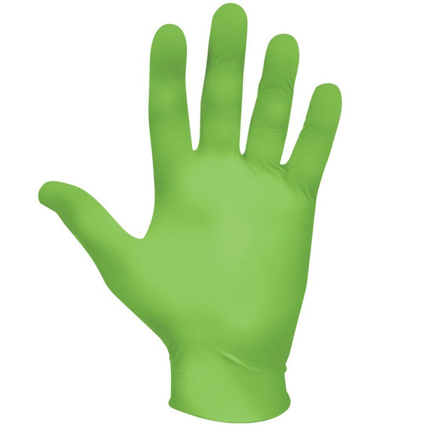7705PFTM Showa N-DEX, Disposable Glove, Medium, 9 L, Green, Nitrile, Rolled Cuff