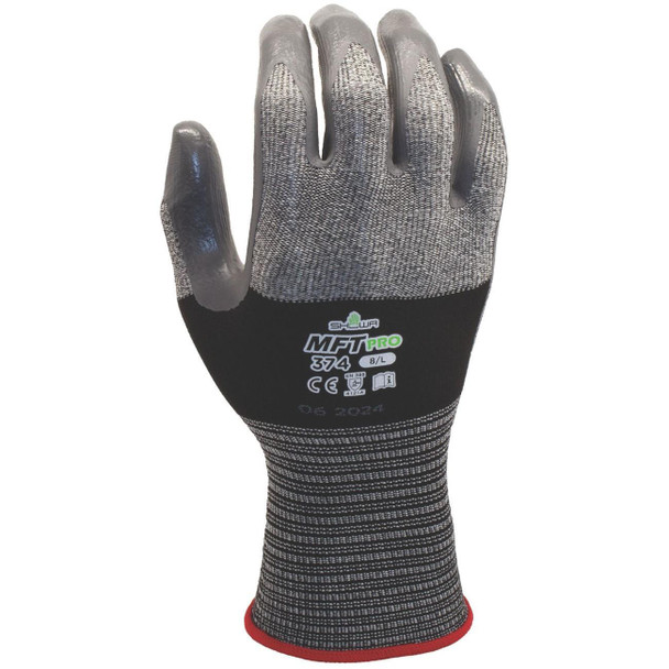 374M-07 Showa, General Purpose Glove, Medium, 9.25 L, 13 Grade