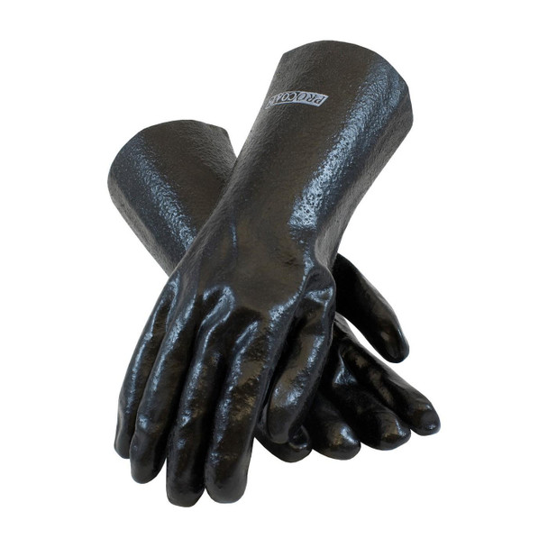 58-8040R PIP Procoat PVC Gloves,Semi-Rough Finish,Black,14" Length,Interlock Lined