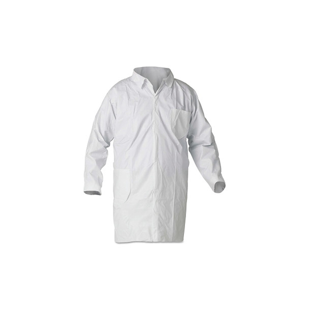 KleenGuard® A40 Liquid & Particle Protection Lab Coat, Medium, Microporous Film Laminate, White, Chest&Hip Pocket