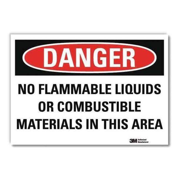 Danger Sign, 5 in H, 7 in W,Horizontal Rectangle, English, U3-1820-RD_7X5
