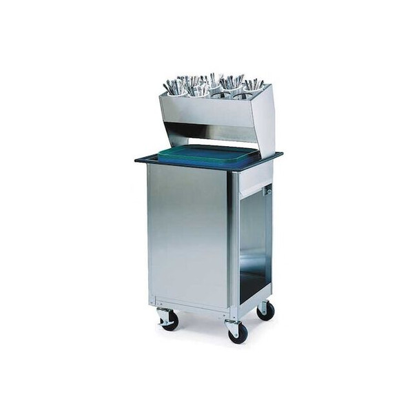 Mobile Tray Cart w/Flatware Dispenser; (150) 14"x18" or 15"x20" Trays