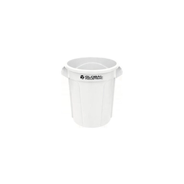 Global Industrial Plastic Round Trash Can 20 Gallon White