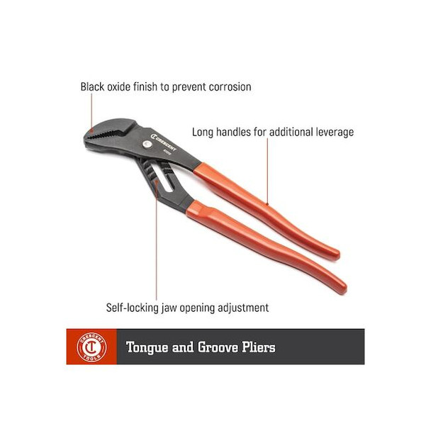 Crescent 16" Straight Jaw Dipped Handle Tongue and Groove Pliers RT216CVN-06