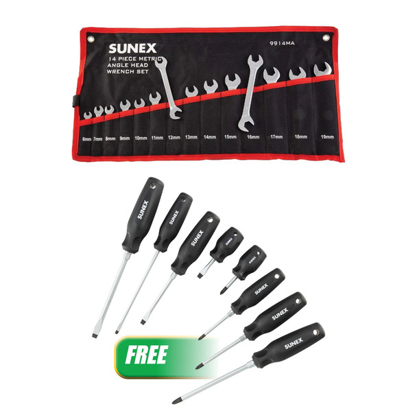 Buy (1) WRENCH ANGLE HEAD METRIC 14PC SET and Get (1) SUU-SXCSDS8 9914MAPP