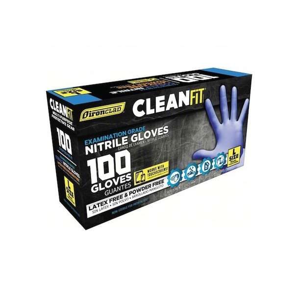 Ironclad Performance Wear 5mil Disposable Gloves Sz XL, PK100 M02165