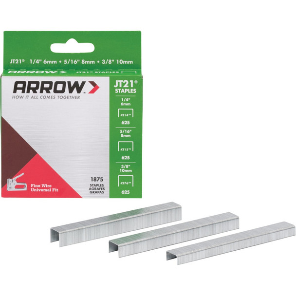 Arrow JT21 Light Duty Craft Staple Assorted Set (1875-Piece) 21MP1