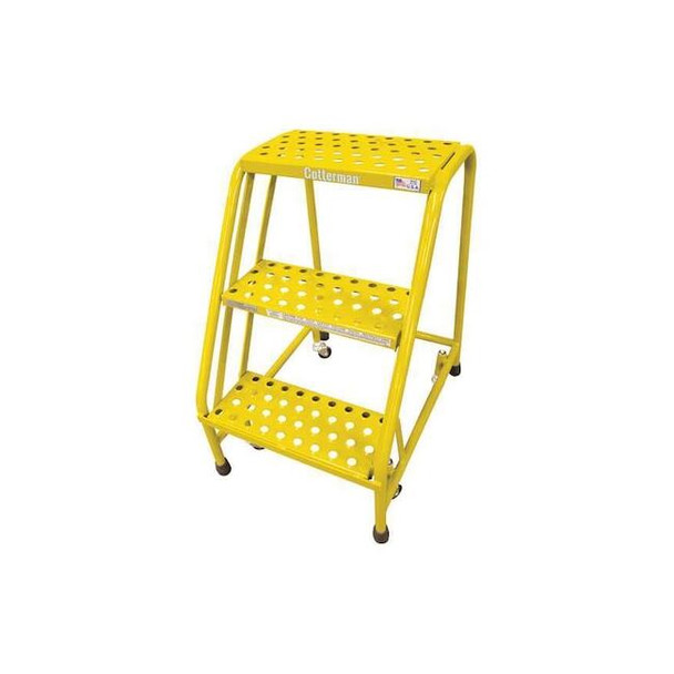 30 in H Steel Rolling Step, 3 Steps, 450 lb Load Capacity