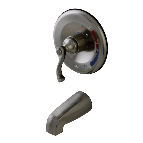 Tub and Shower Faucet, Standard, 2, Wall Mount, Brushed Nickel