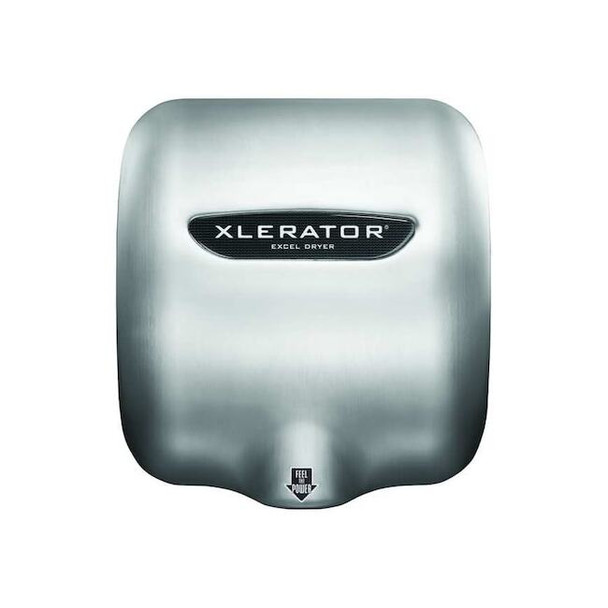 Automatic Hand Dryer, 10 sec Dry, 68 to 76, 208 to 277V AC, Silver, Brushed
