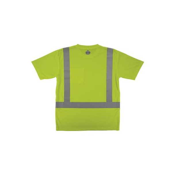 Ergodyne Hi-Vis Shirt,XL,Lime,Short Sleeve 21835