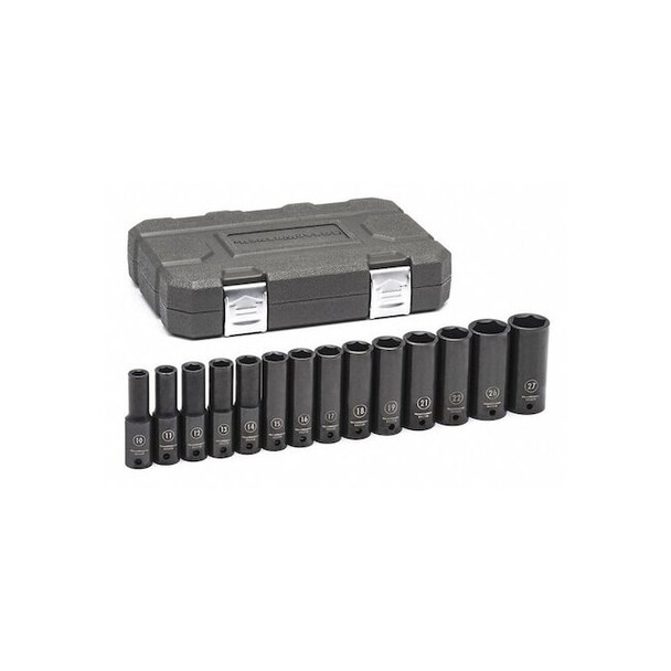 Gearwrench 14 Piece 1/2" Drive 6 Point Deep Impact Metric Socket Set 84955N