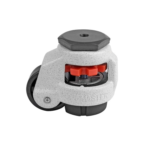 Foot Master Leveling Caster,Alum,Swivel,M8 GD-40-S-NYN