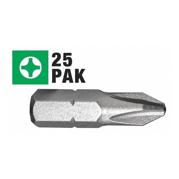 Century Drill & Tool Phillips Insert Screwdriver Bit,2,25Pk 69012