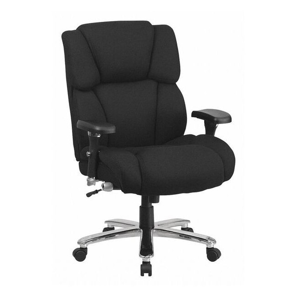Hercules Office Chair, Black Back, 30 in W 34" L 48" H, Adjustable Padded
