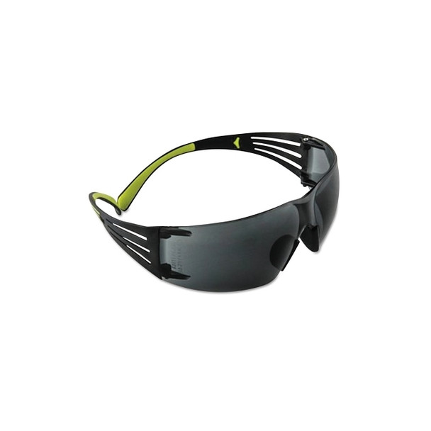 SecureFit™ 400 Series Protective Eyewear, Gray Poly Lens, Anti-Fog, Anti-Scratch, Black/Green Plastic Temples