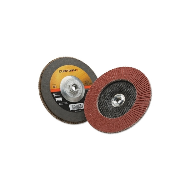 Cubitron II™ Flap Disc 967A, 7 in dia, 60 Grit, 5/8 in-11 Arbor, 8,600 RPM, Type 27
