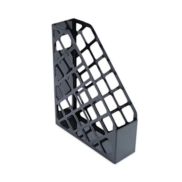 Universal® Recycled Plastic Magazine File, 3 x 10 x 11.88, Black UNV08118