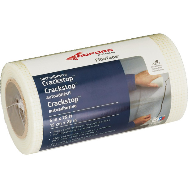 FibaTape Crackstop 6 In. x 75 Ft. Self-Adhesive Repair Fabric FDW6568-U
