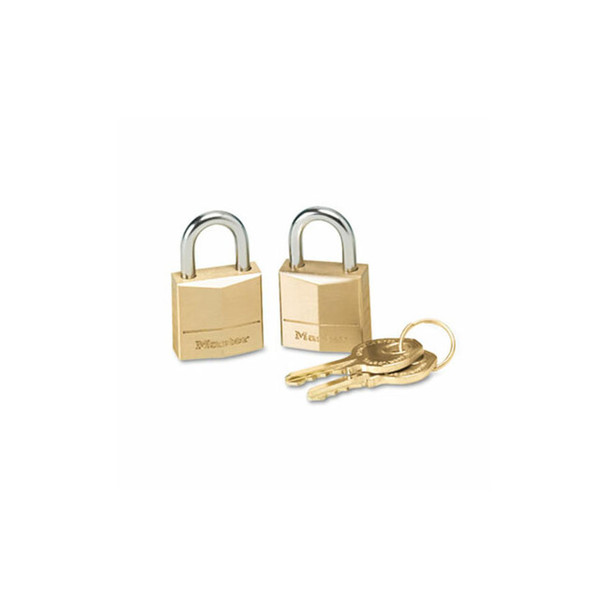 Master Lock® PADLOCK,BRASS,3/4",2/PK 120T