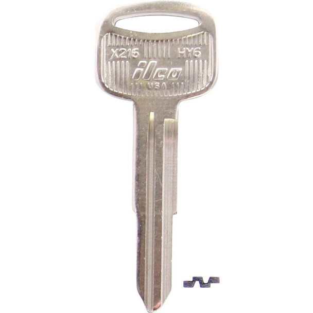 ILCO Hyundai Nickel Plated Automotive Key, HY6 / X216 (10-Pack) IAF01414002
