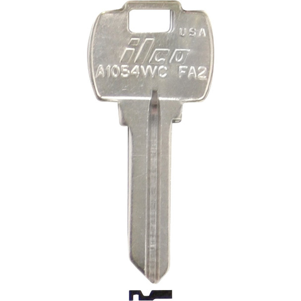 ILCO Falcon Nickel Plated House Key, FA2 / A1054WC (10-Pack) IAL52862002