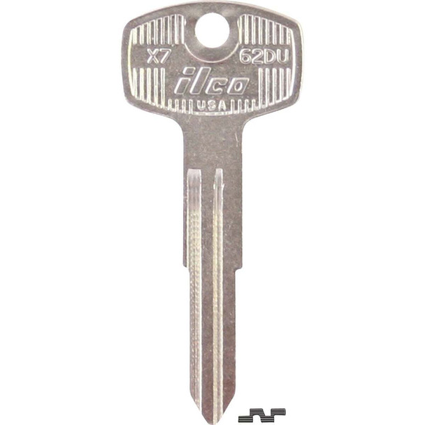 ILCO DATSUN Nickel Plated Automotive Key 62DU / X7 (10-Pack) IAF48872012