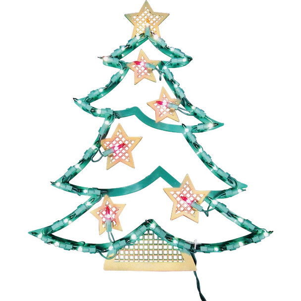 J Hofert 18 In. Pre-Lit Christmas Tree Plaque with 43 Lights 1548-T