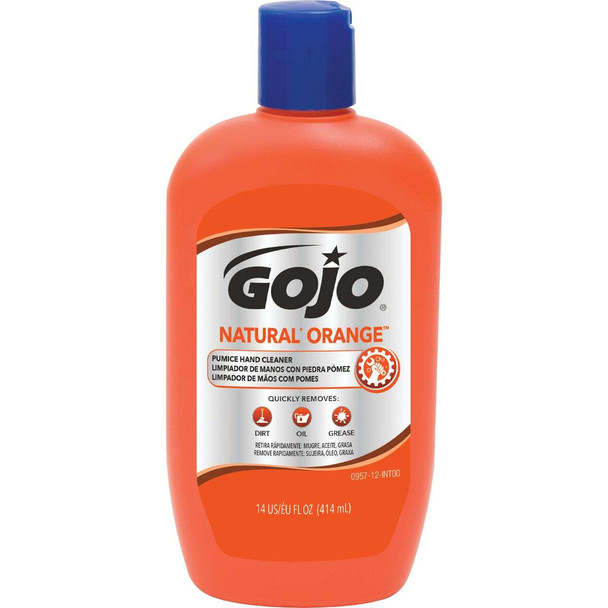 GOJO Natural Orange 14 Oz. Lotion Hand Cleaner with Pumice Squeeze Bottle