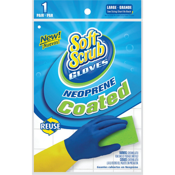 Soft Scrub Large Neoprene Coated Latex Rubber Glove 12683-26