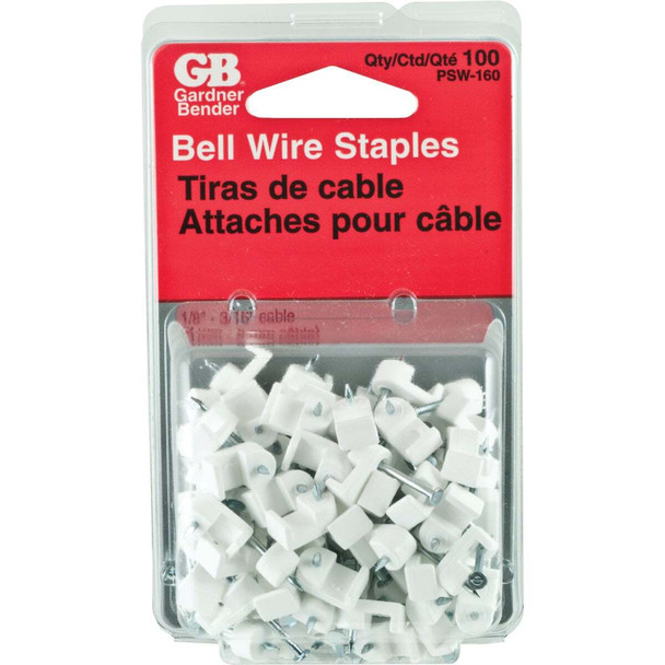 Gardner Bender 3/16 In. Plastic Low Voltage Bell Wire Staple (100-Count) PSW-160