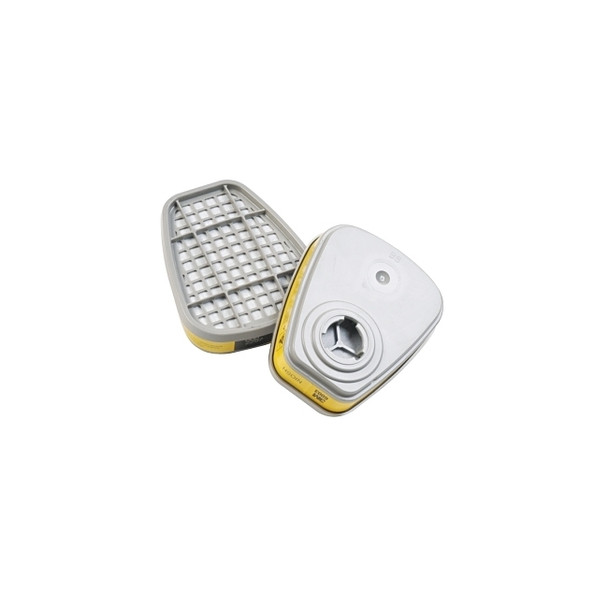 6000 Series Gas /Vapor Cartridges, Acid Gases/Organic Vapor, Yellow