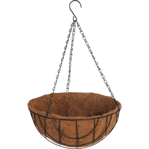 Best Garden 12 In. Steel Rod Black Powder Coat Hanging Plant Basket HB1301-12