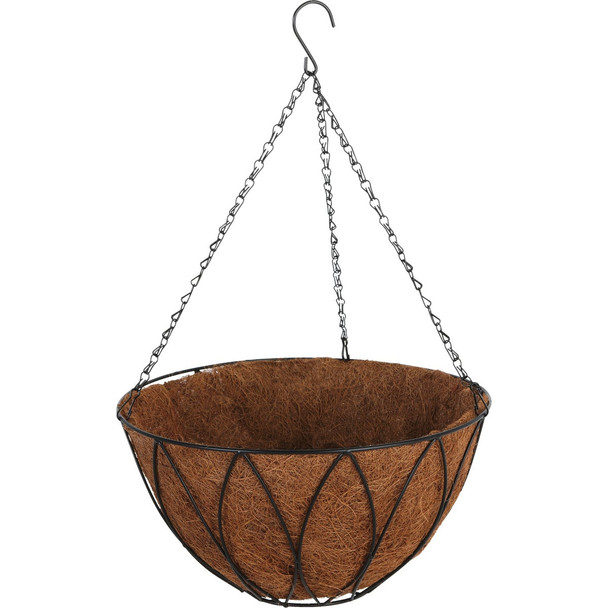 Best Garden 14 In. Steel Rod Black Powder Coat Hanging Plant Basket HB1326-14